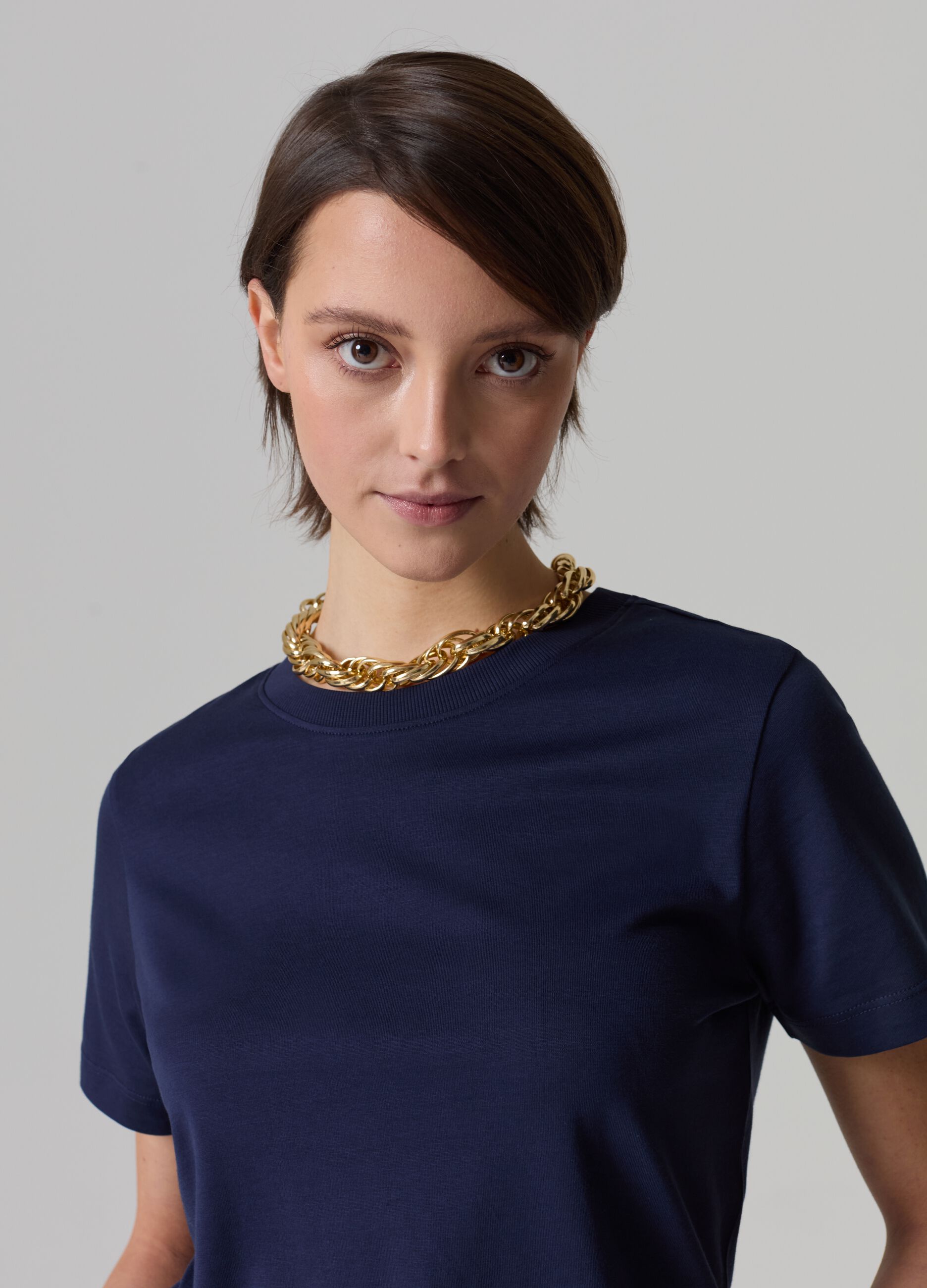 T-shirt girocollo in cotone Supima