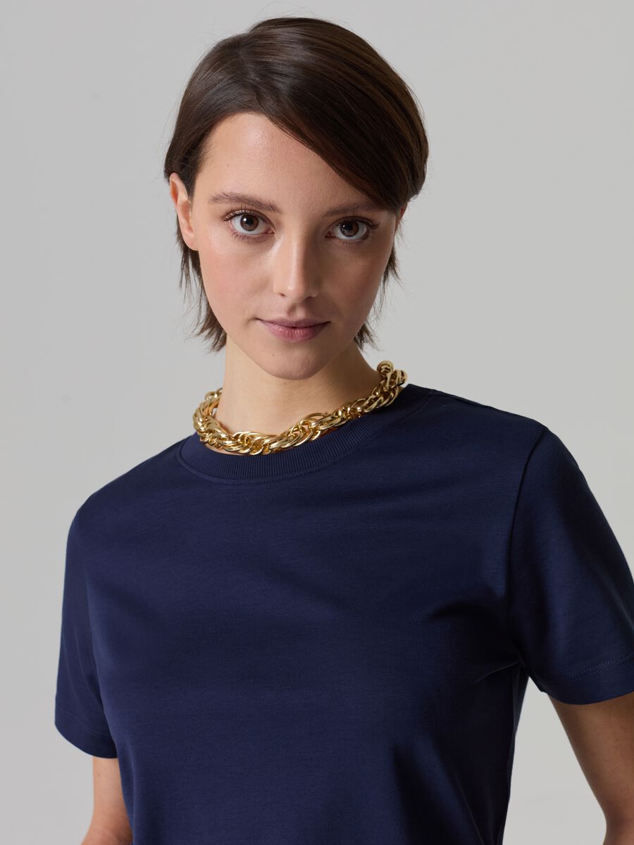 Supima cotton T-shirt with round neck_1