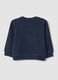 Felpa blu in puro cotone con girocollo e stampa per bimbo regular fit_1