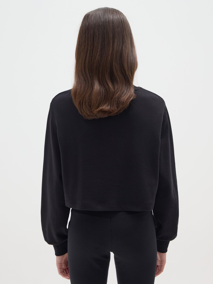 Black Cotton Sweatshirt for Girls_2