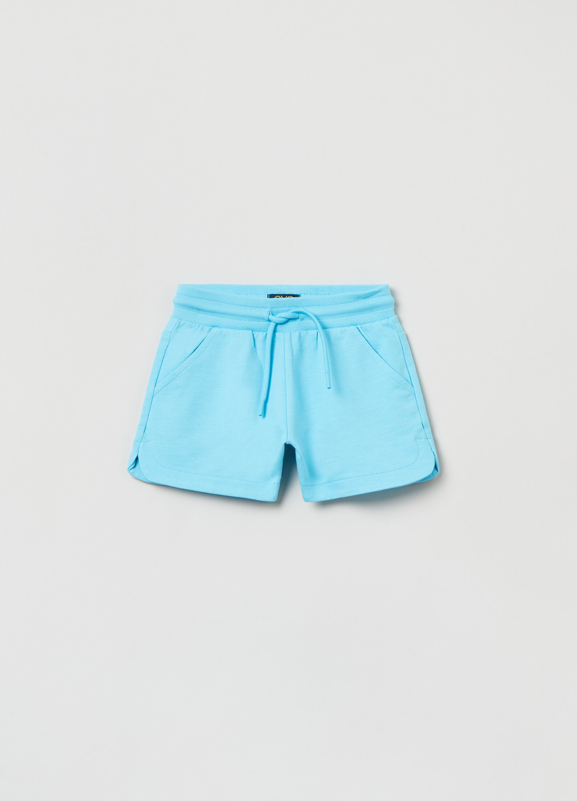 Cotton shorts with drawstring