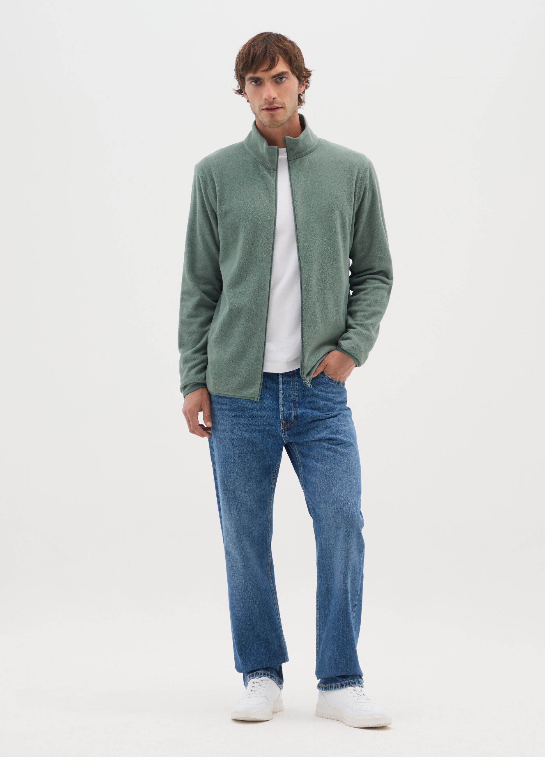 Green fleece with full zip