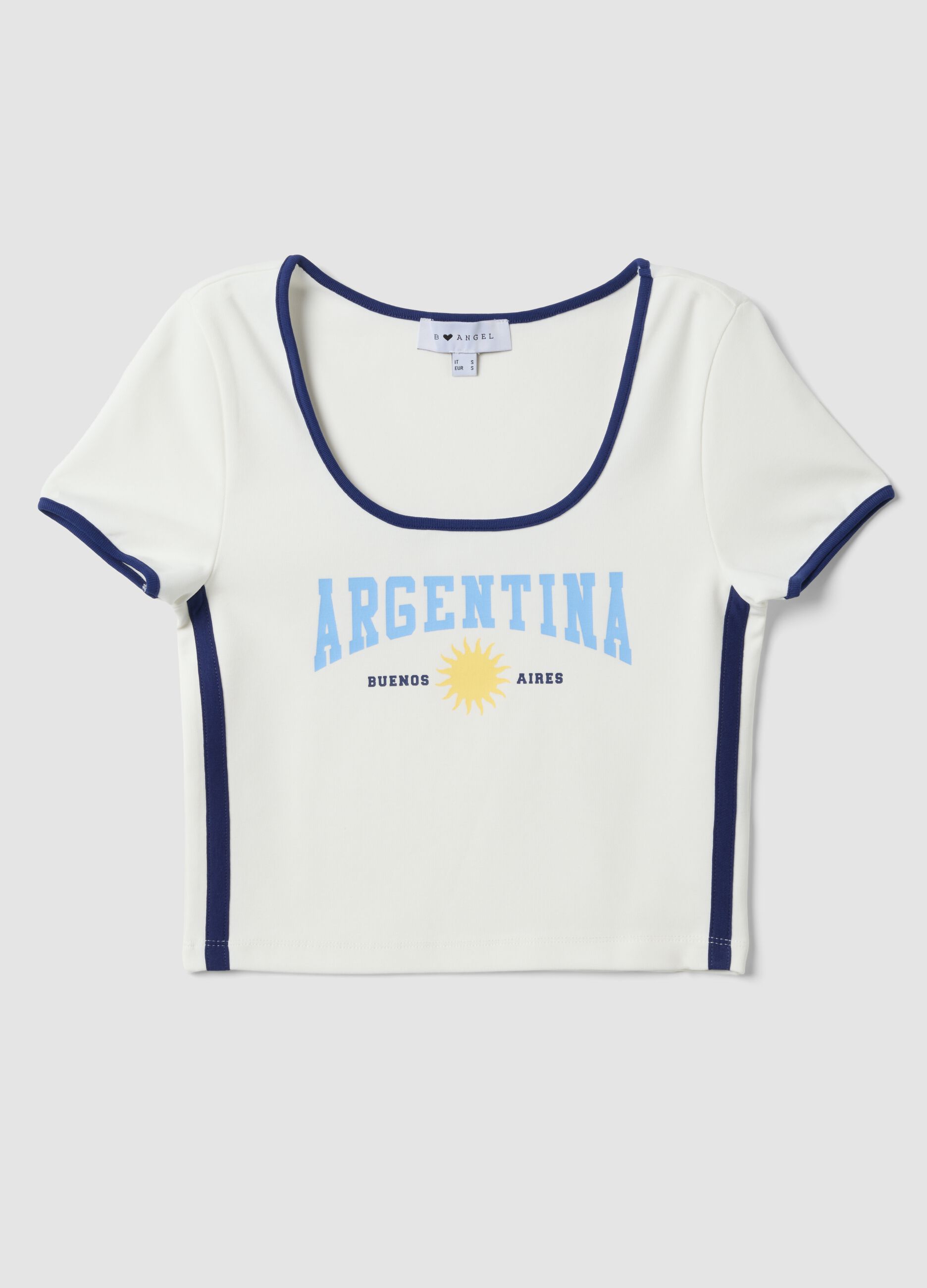 White short-sleeve stretch cotton T-shirt