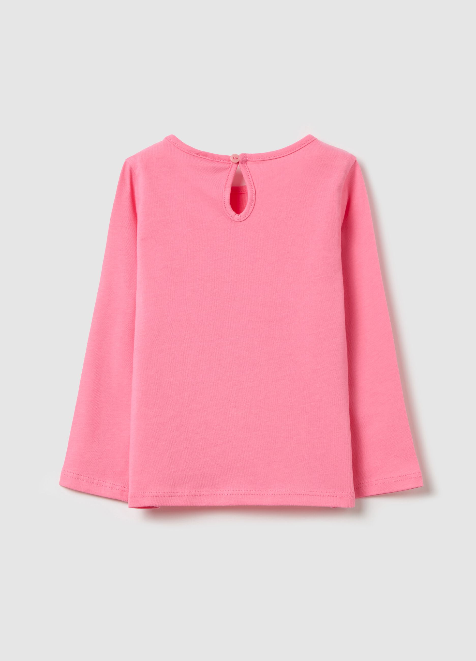 Cotton T-shirt with print and long sleeves