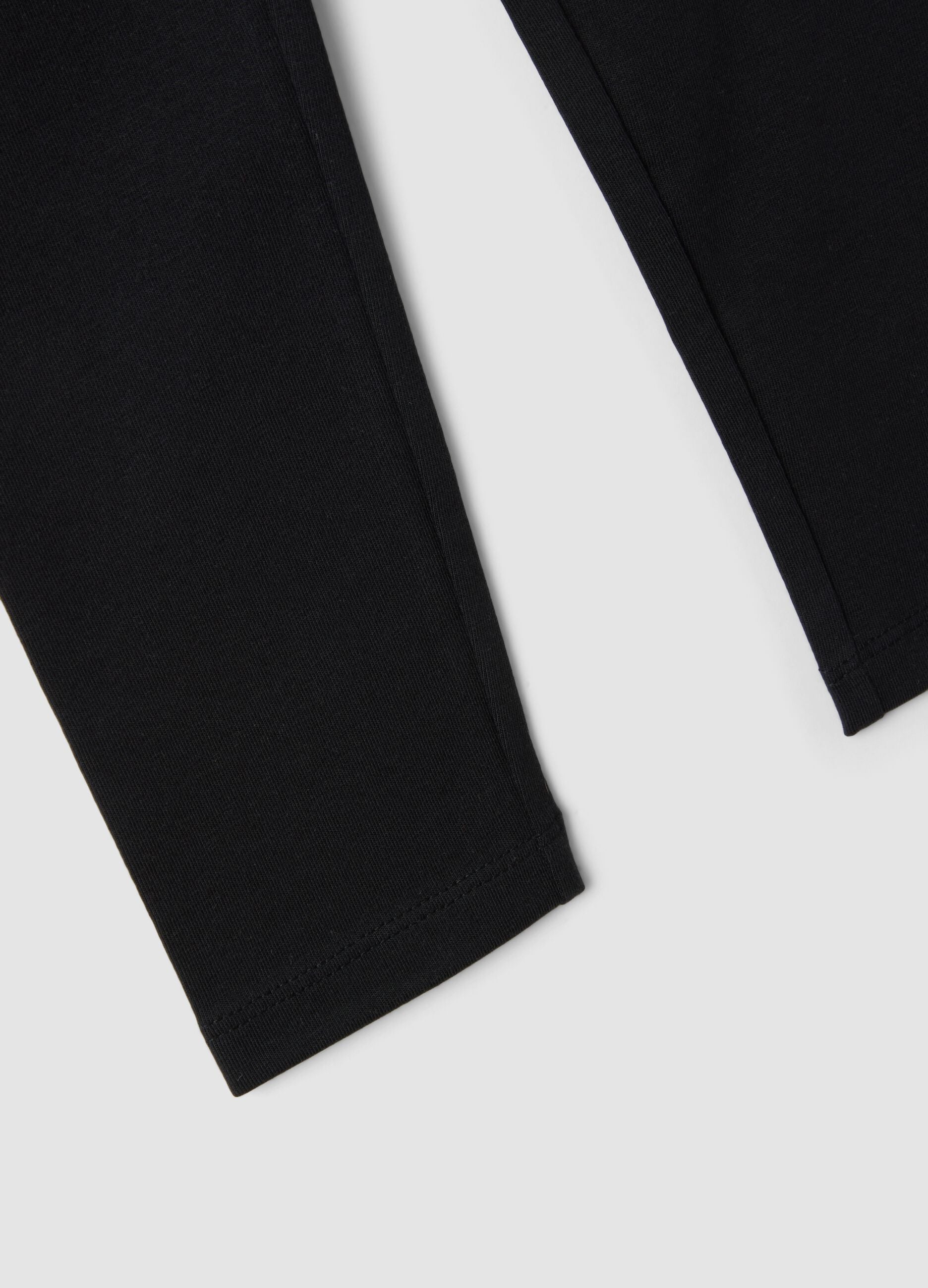 Girls&rsquo; black skinny leggings in stretchy organic cotton