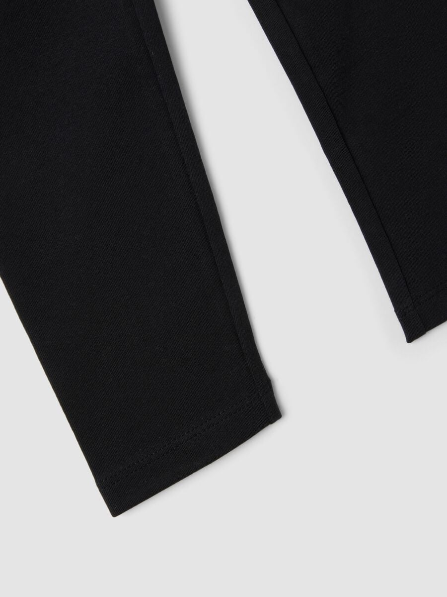 Girls&rsquo; black skinny leggings in stretchy organic cotton_2