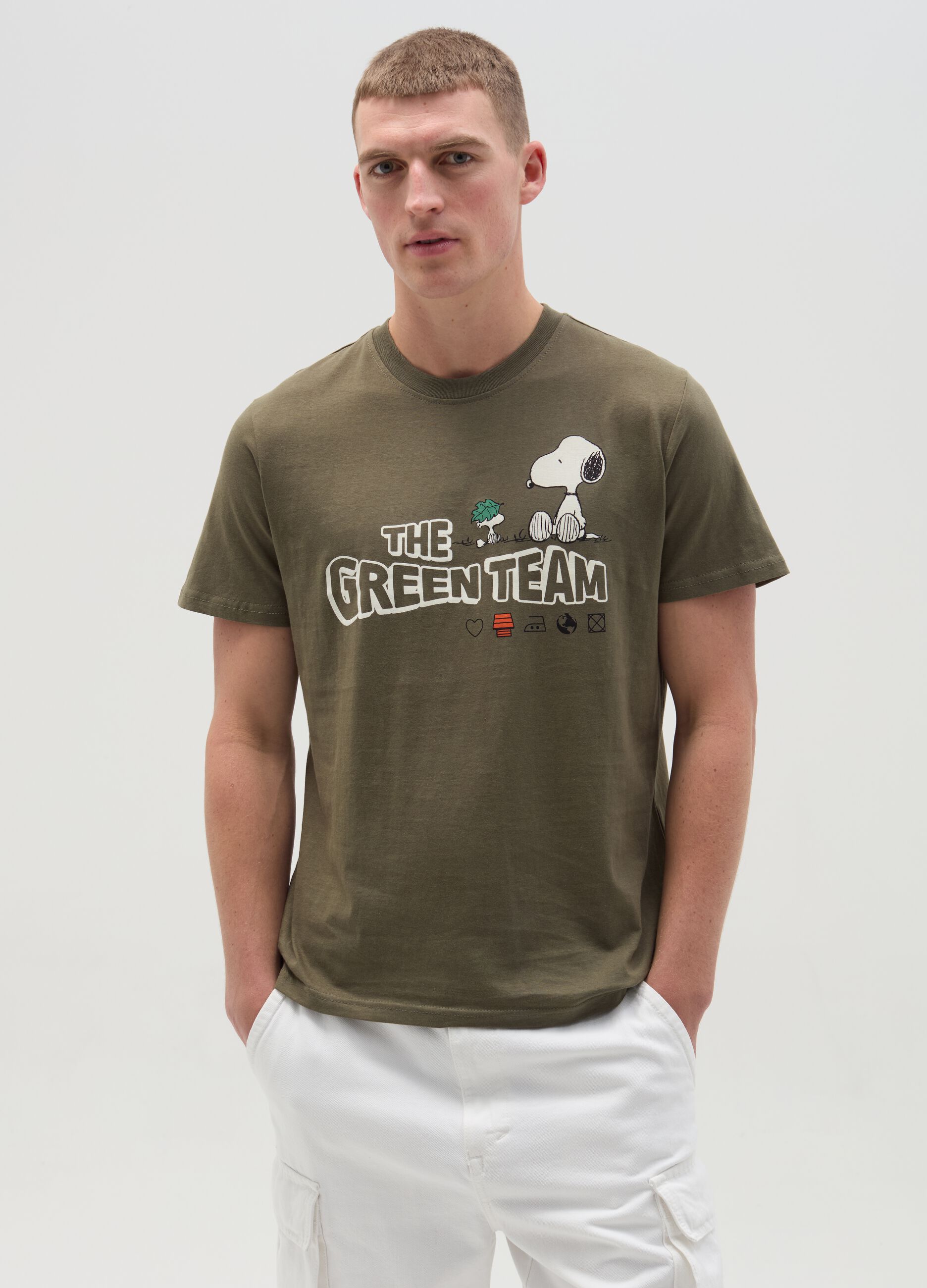 Ovs T-shirt in cotone bio con stampa Snoopy