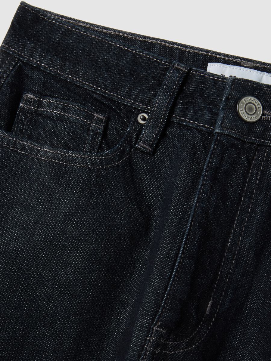 Regular fit pure cotton black skater jeans_5
