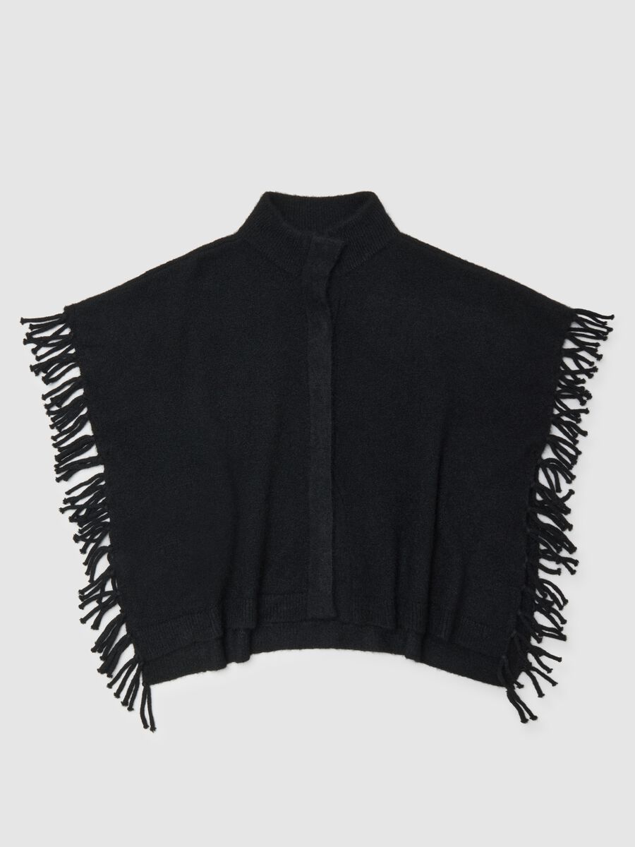 Black Scarf with Fringes_0