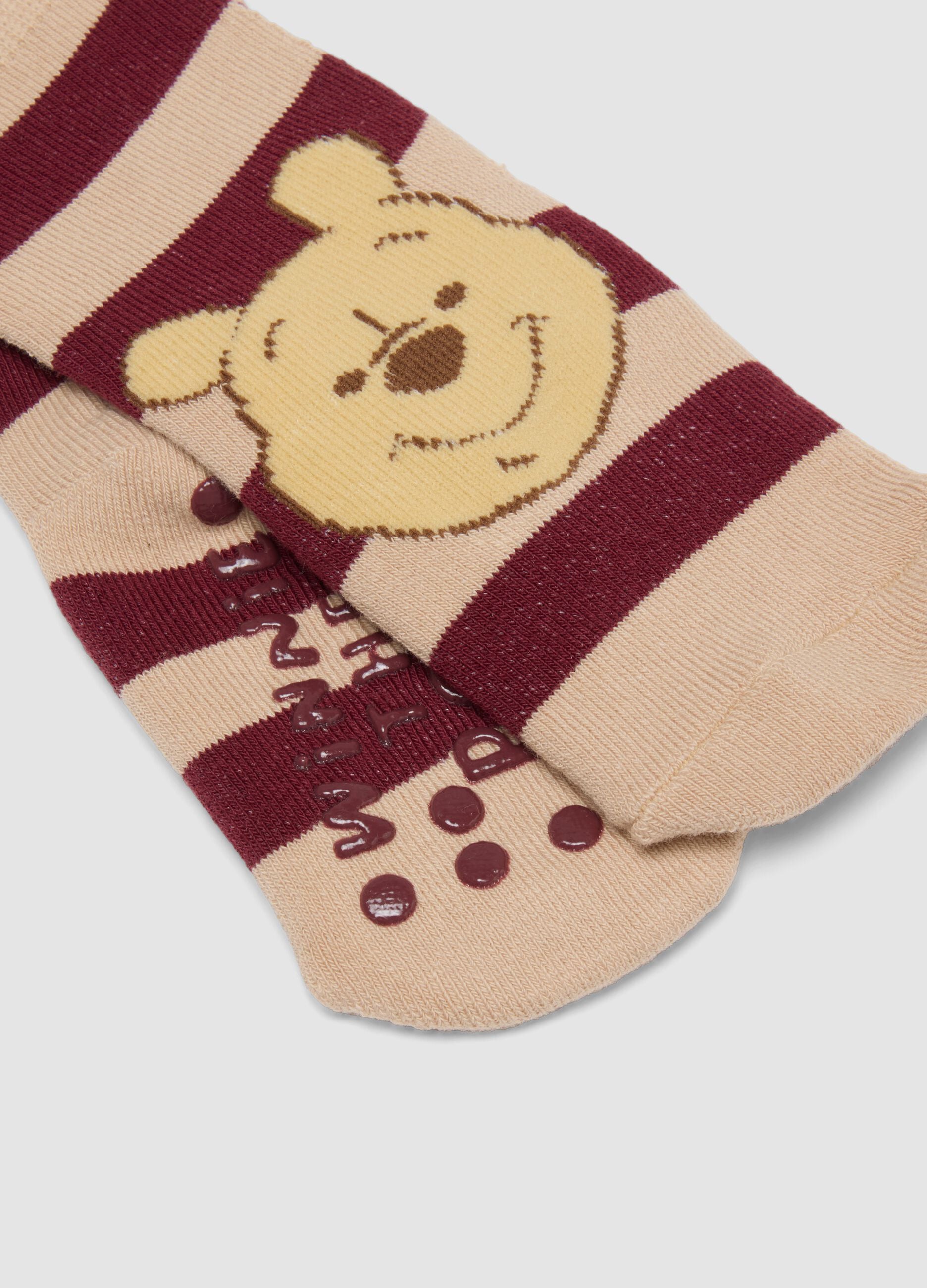 2-pack of Winnie the Pooh non-slip socks in stretchy organic cotton