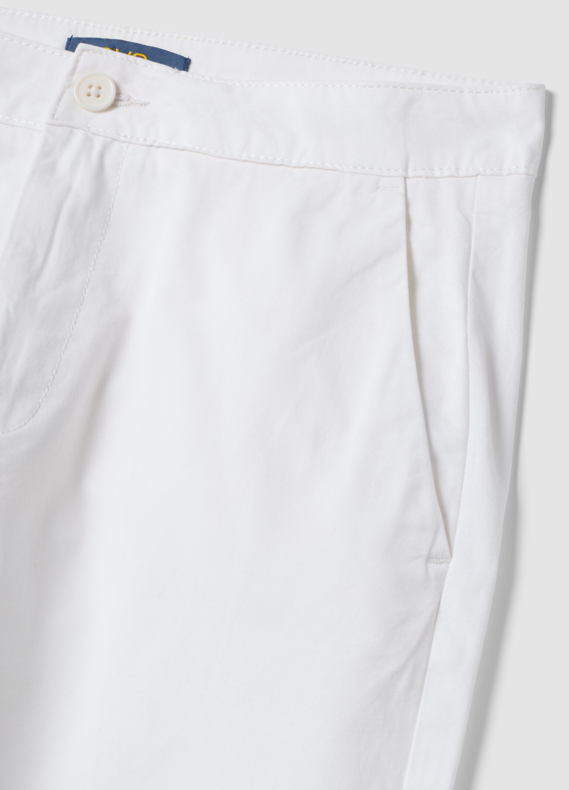 White pure cotton chino trousers, regular fit