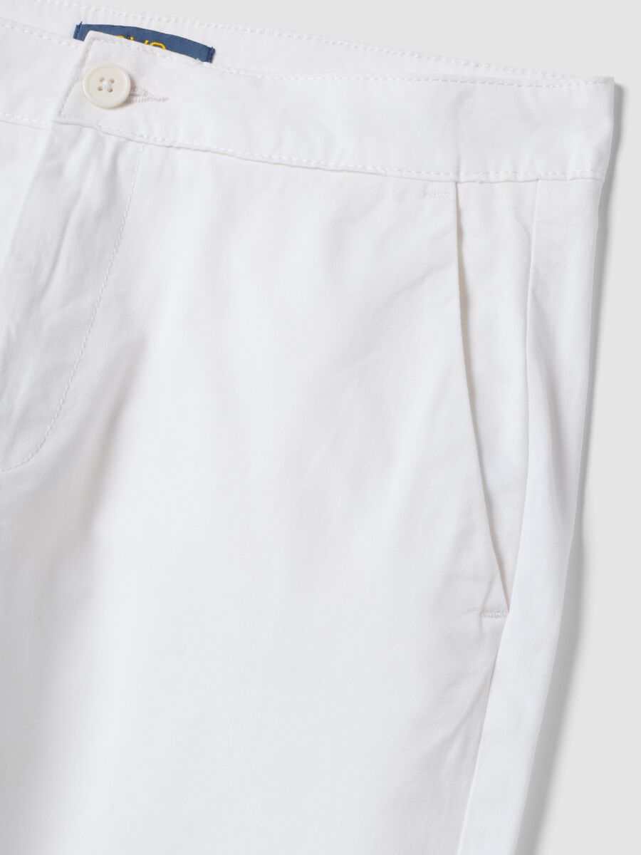 White pure cotton chino trousers, regular fit_5