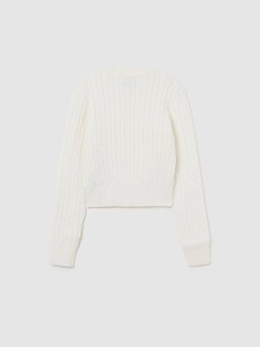 Maglione da ragazza bianco regular fit_4