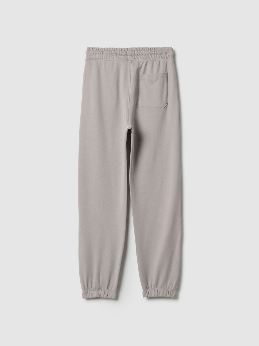 Jogger in puro cotone grigi da ragazzo regular fit_1
