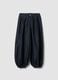 Blue pure cotton balloon-fit denim jeans_0