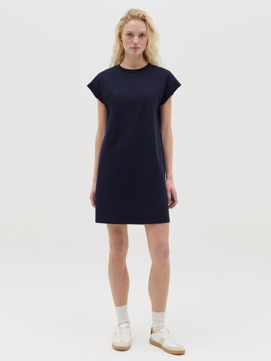 Essential blue cotton T-shirt dress_0