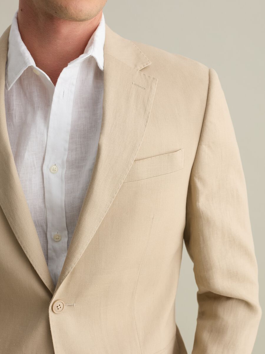 Contemporary regular-fit single-breasted blazer in linen_3