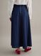 Long blue denim pure cotton skirt regular fit_2