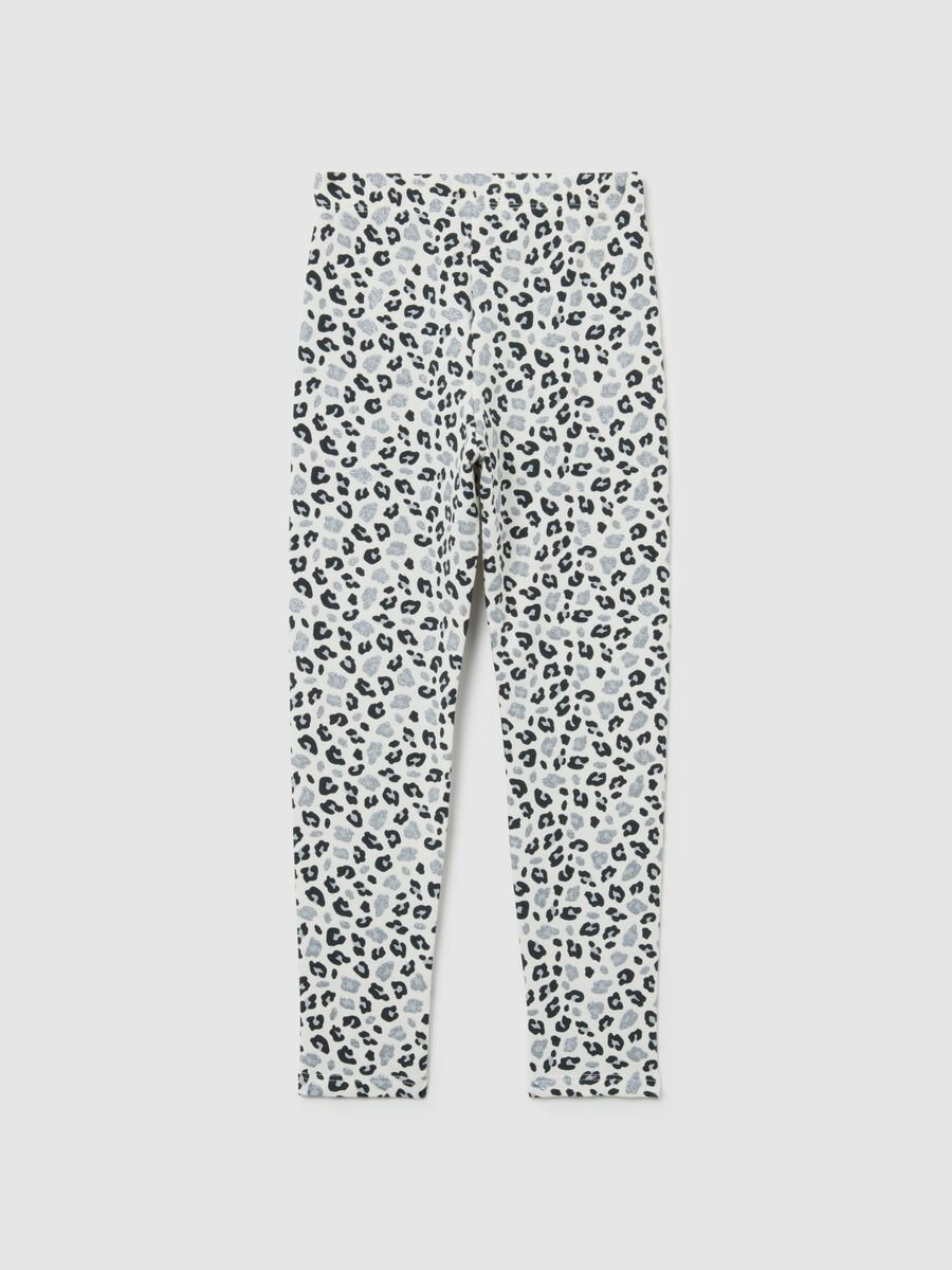 Multicolour cotton skinny leggings for girls_1