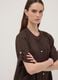 Brown pure linen dress with Mandarin collar, regular fit_2