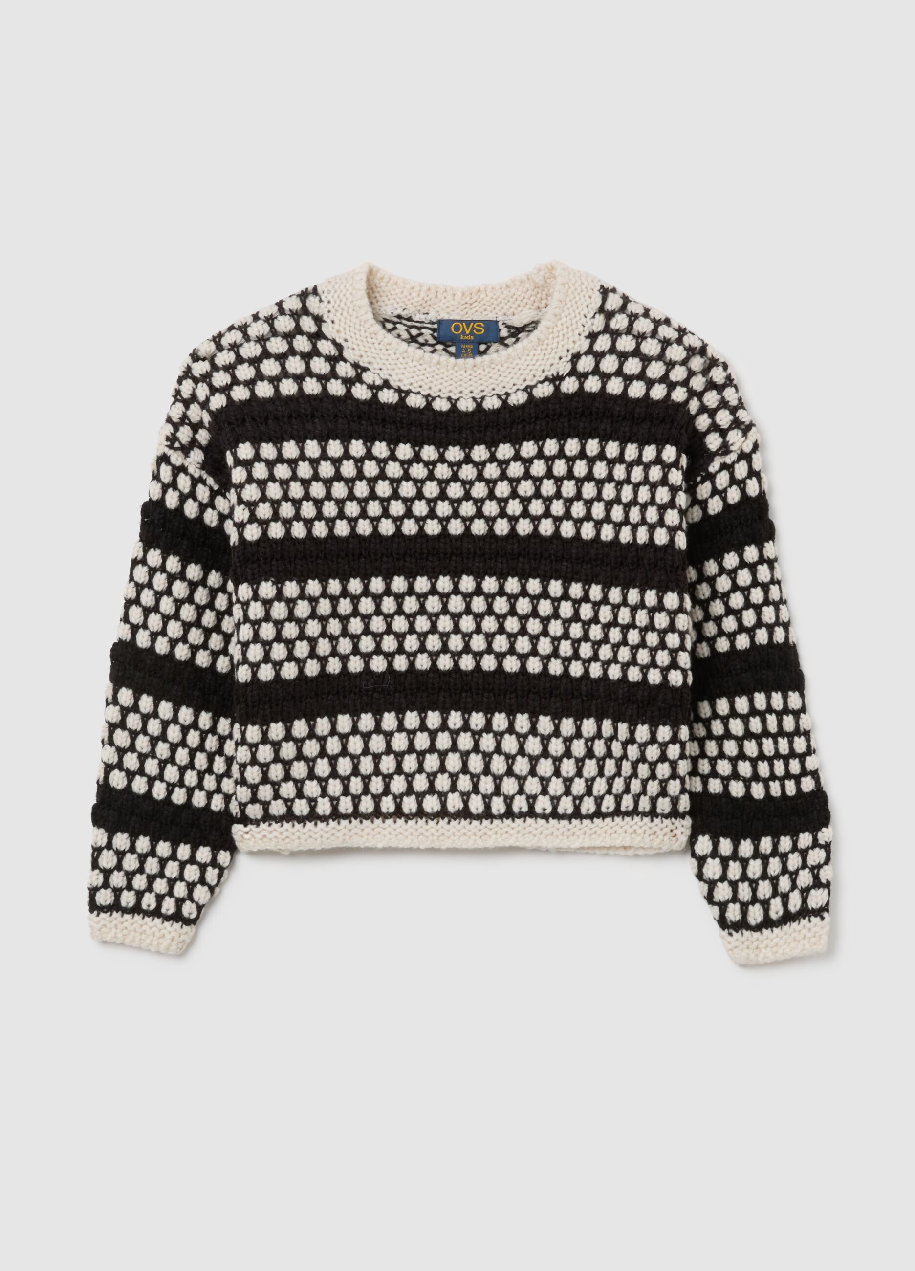 Girl's two-tone knitted jumper