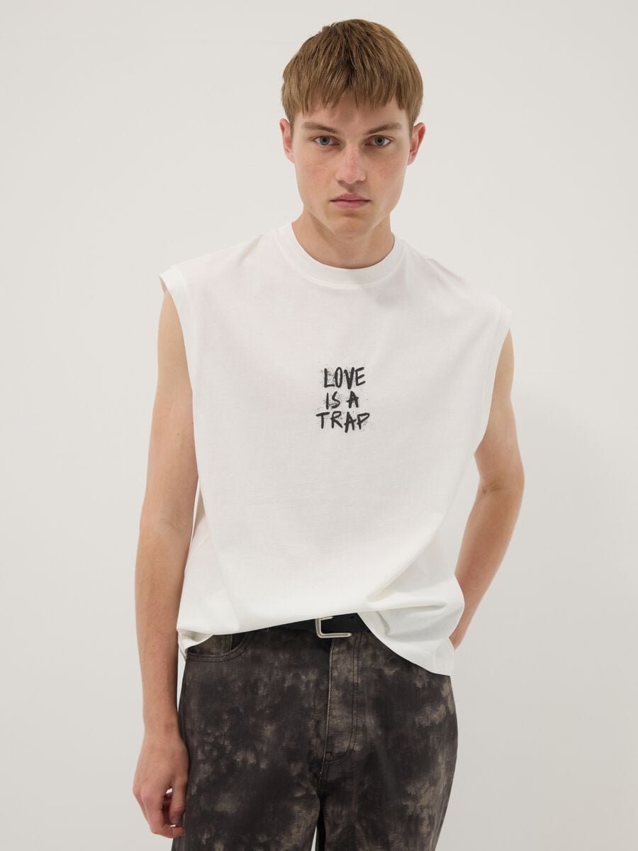 White pure cotton tank top_1