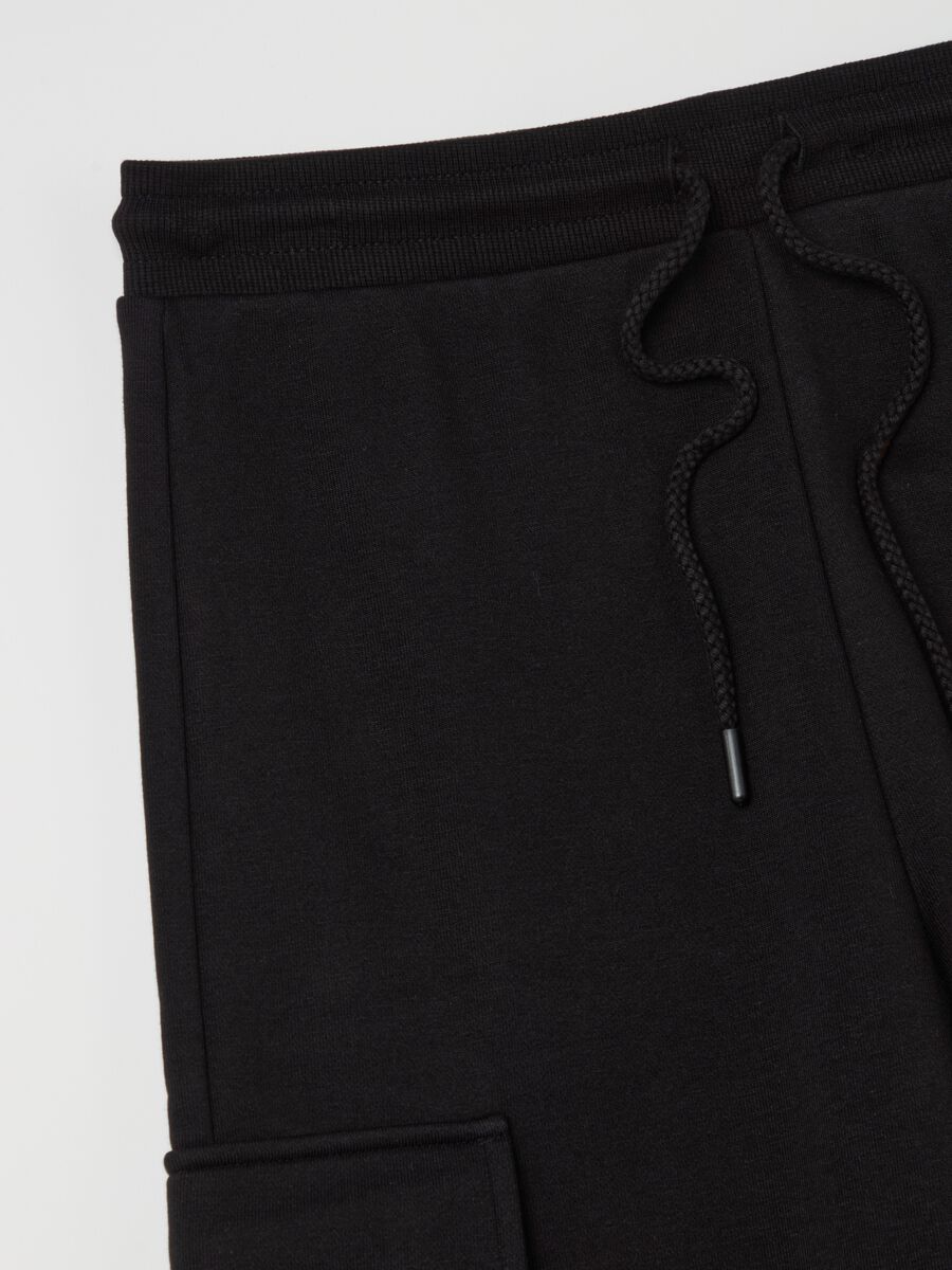 Cargo joggers in fleece with drawstring_5