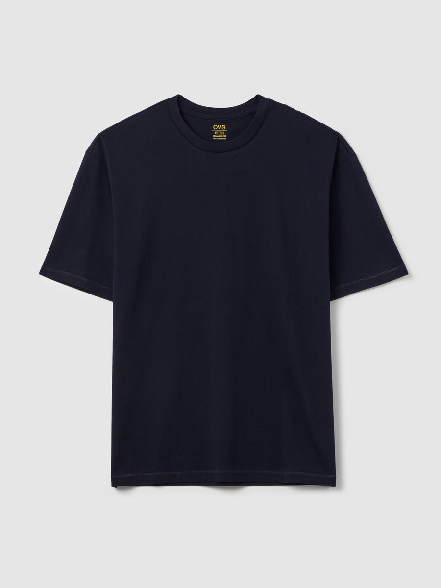 Solid colour T-shirt in organic cotton_0