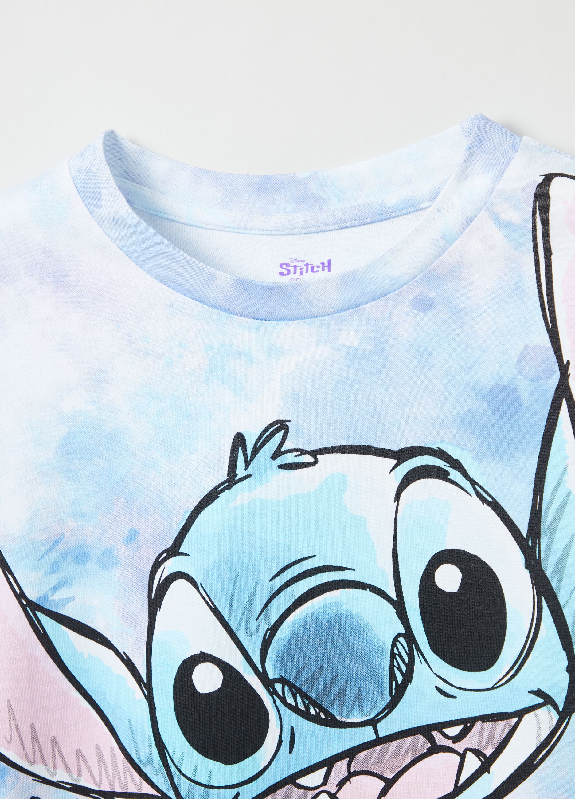 T-shirt in cotone con stampa Stitch Azzurro/Viola OVS KIDS da Ragazza