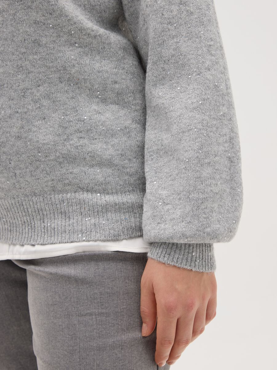 Maglione girocollo grigio effetto lurex over fit_3