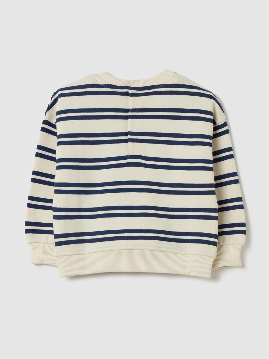 Sweatshirt in striped French terry with "Captain Friend" print_1