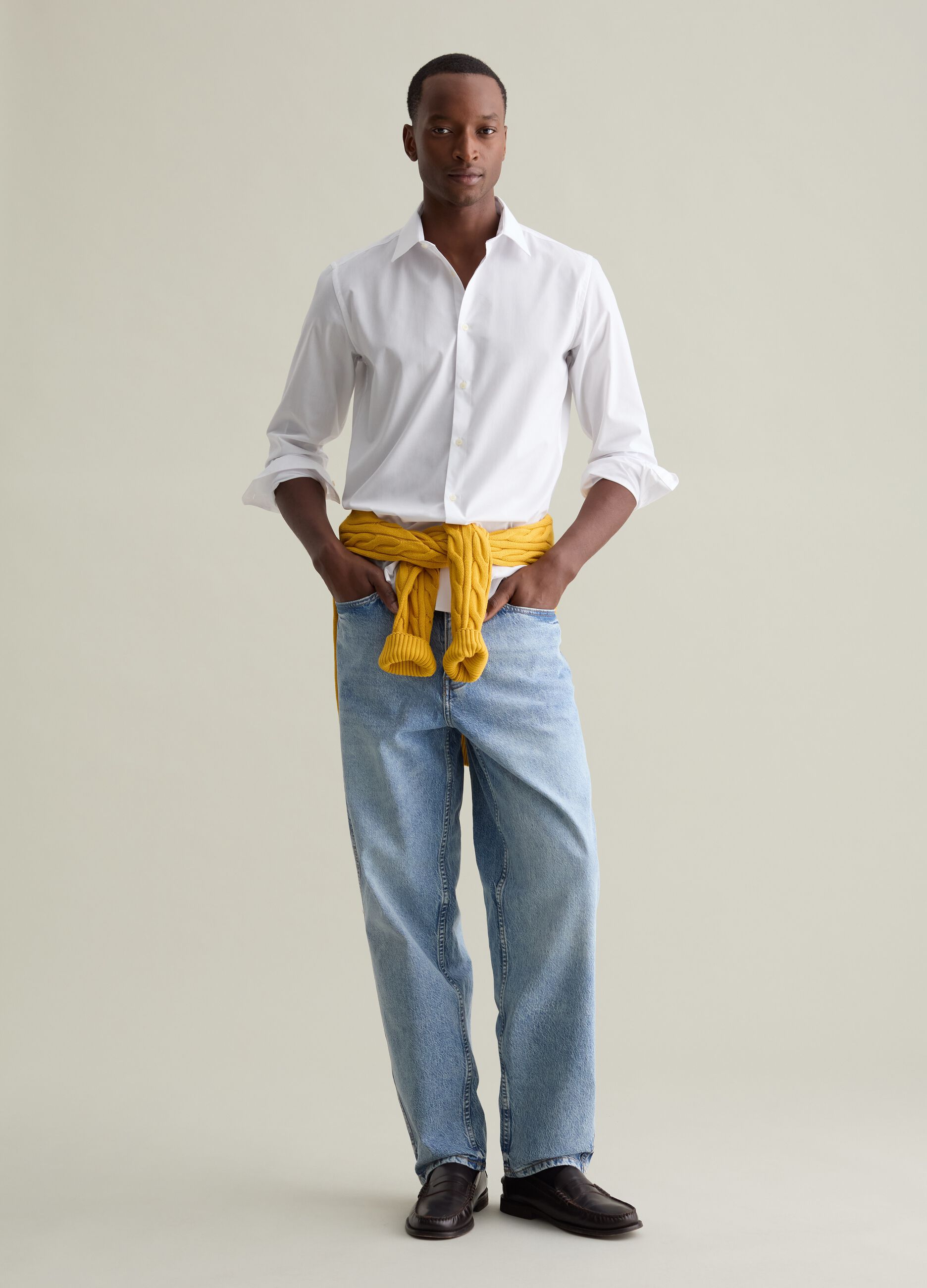 Wide-leg jeans with five pockets