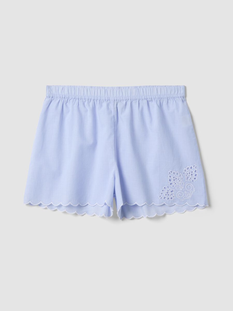 Light blue organic cotton pyjama shorts_4