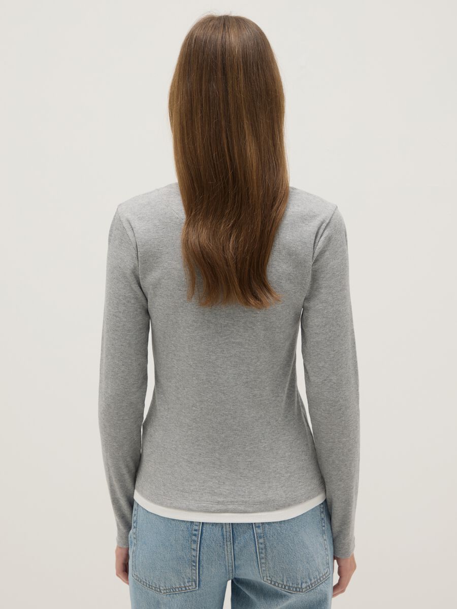 Multicolour long sleeve jumper in pure cotton regular fit_2