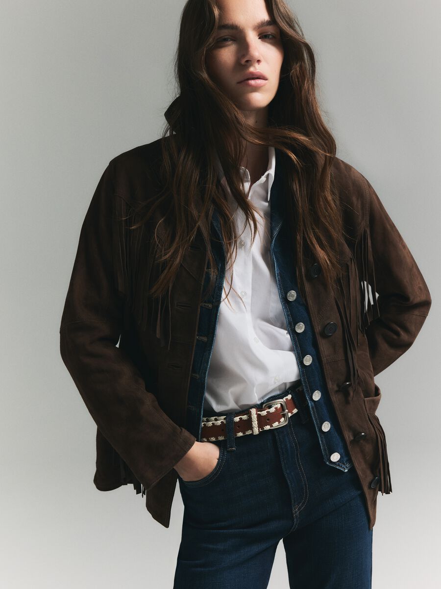 Slim fit pure cotton denim waistcoat_0