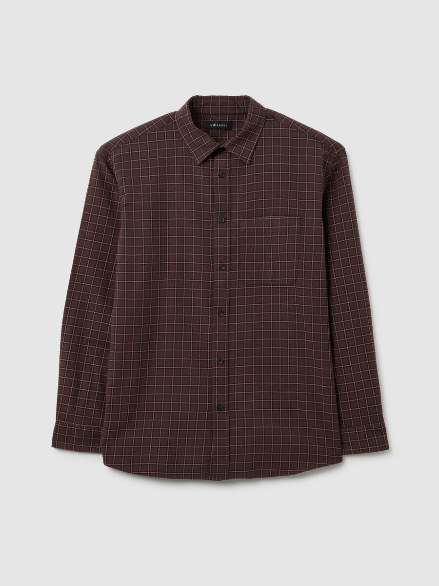 Oversized plaid pure cotton shirt_4