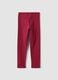 Girls&rsquo; red stretch organic cotton leggings with rhinestones_1