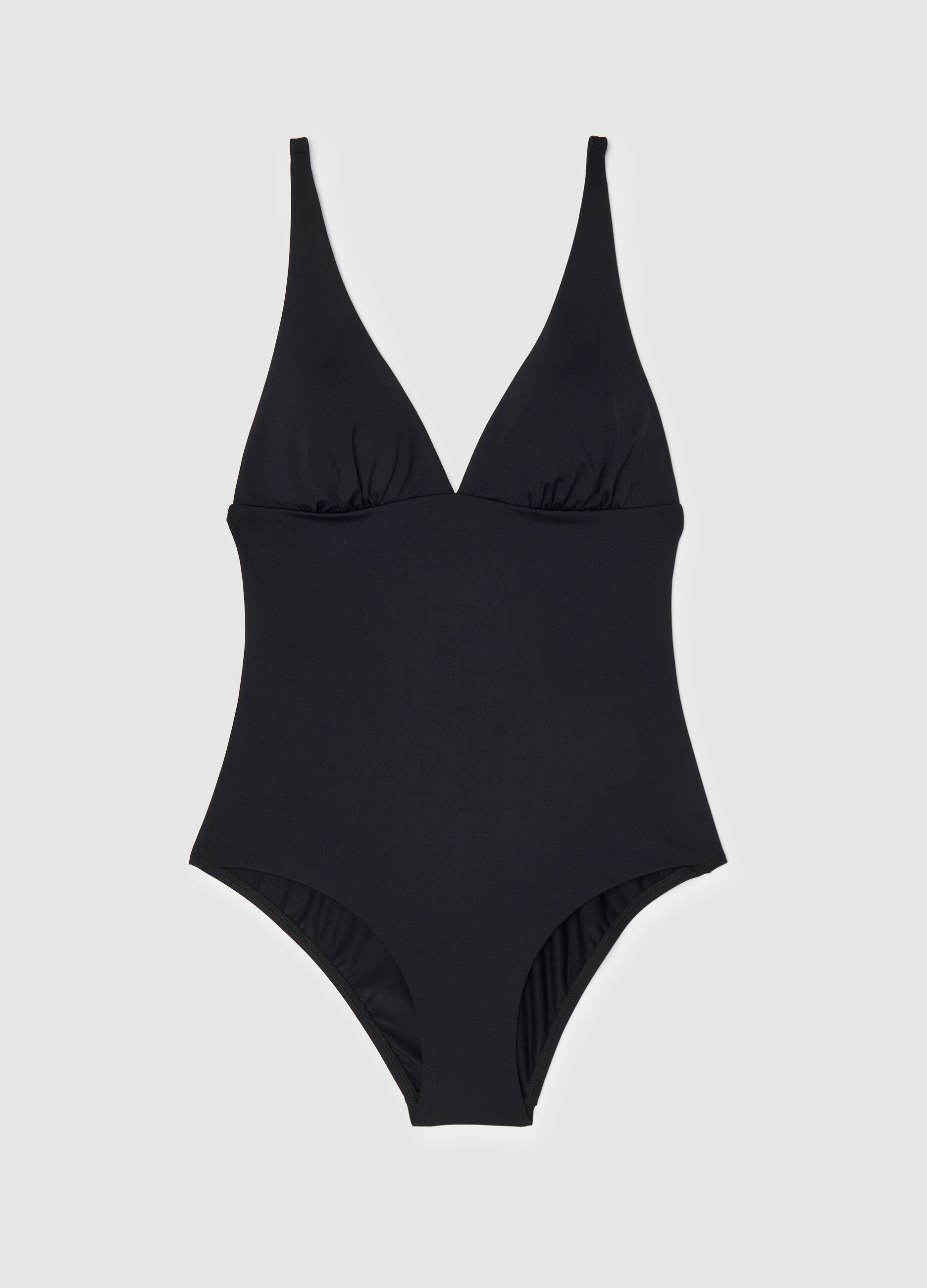 Women’s one-piece swimsuit in black stretch fabric