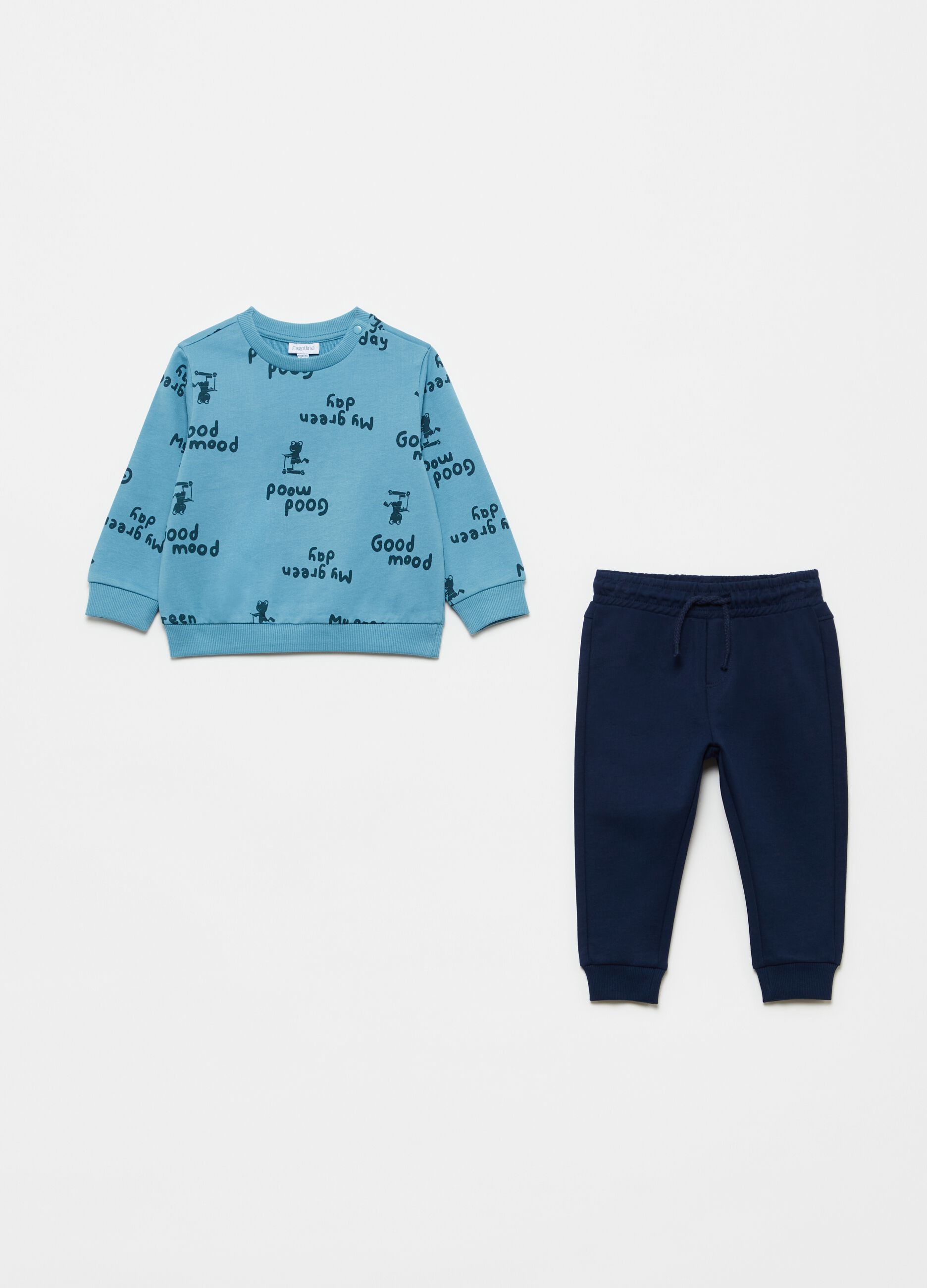100% cotton jogging set with frog pattern