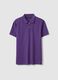 Short-sleeve violet cotton polo shirt regular fit_4