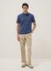 Blue pure cotton slim-fit short-sleeve polo_2