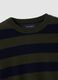 Maglia verde in pura lana a righe con girocollo_1