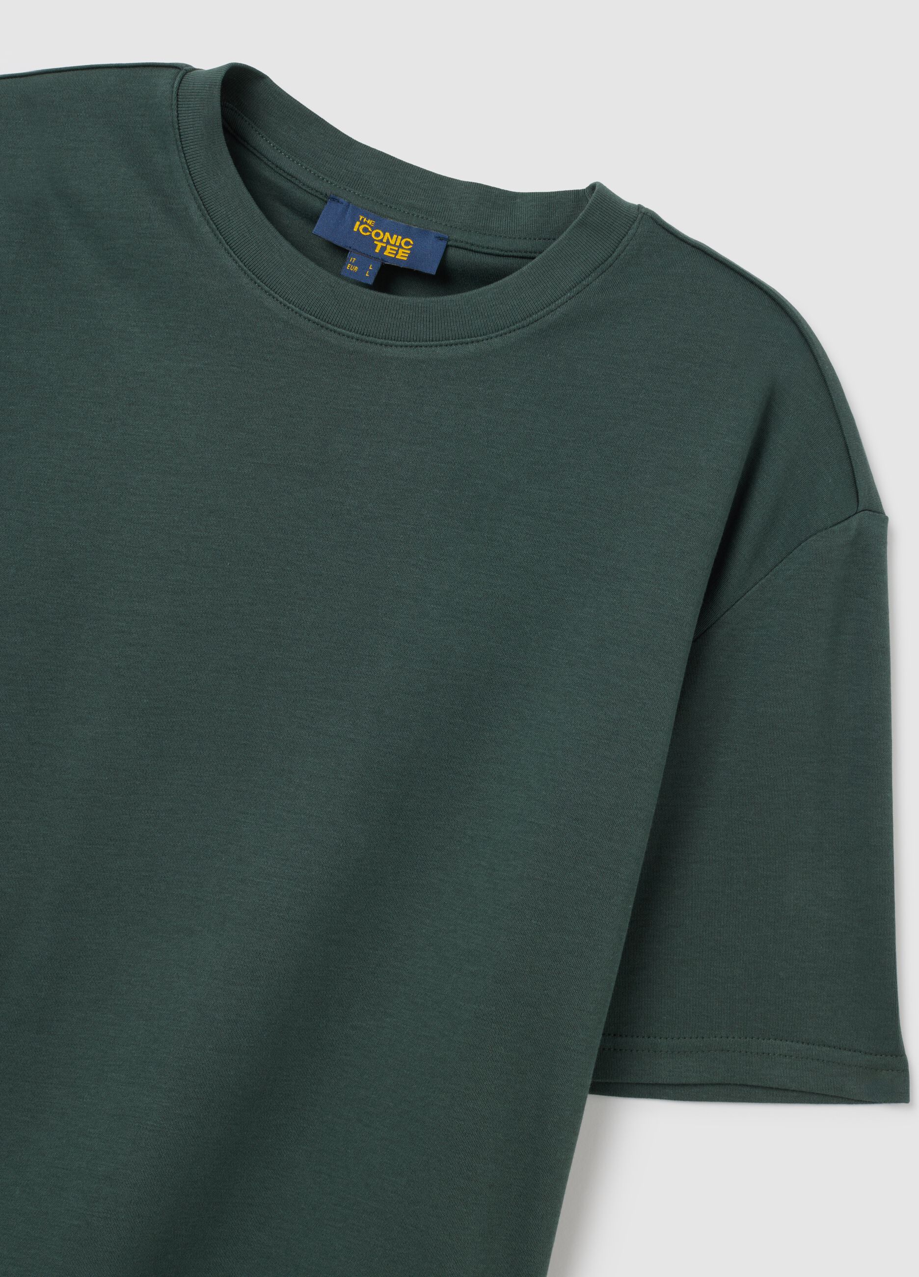 T-shirt in puro cotone verde relaxed fit