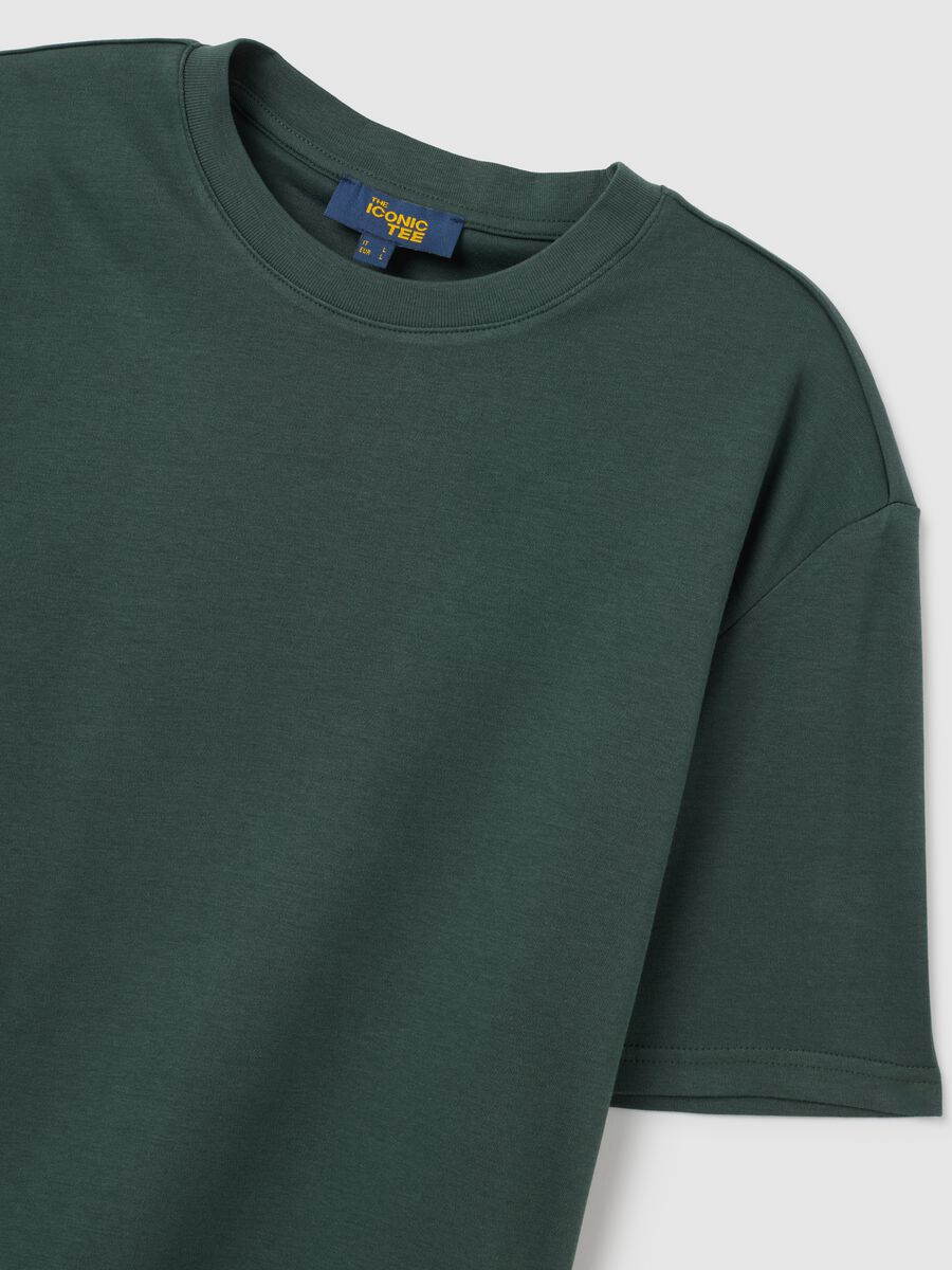 T-shirt in puro cotone verde relaxed fit_1
