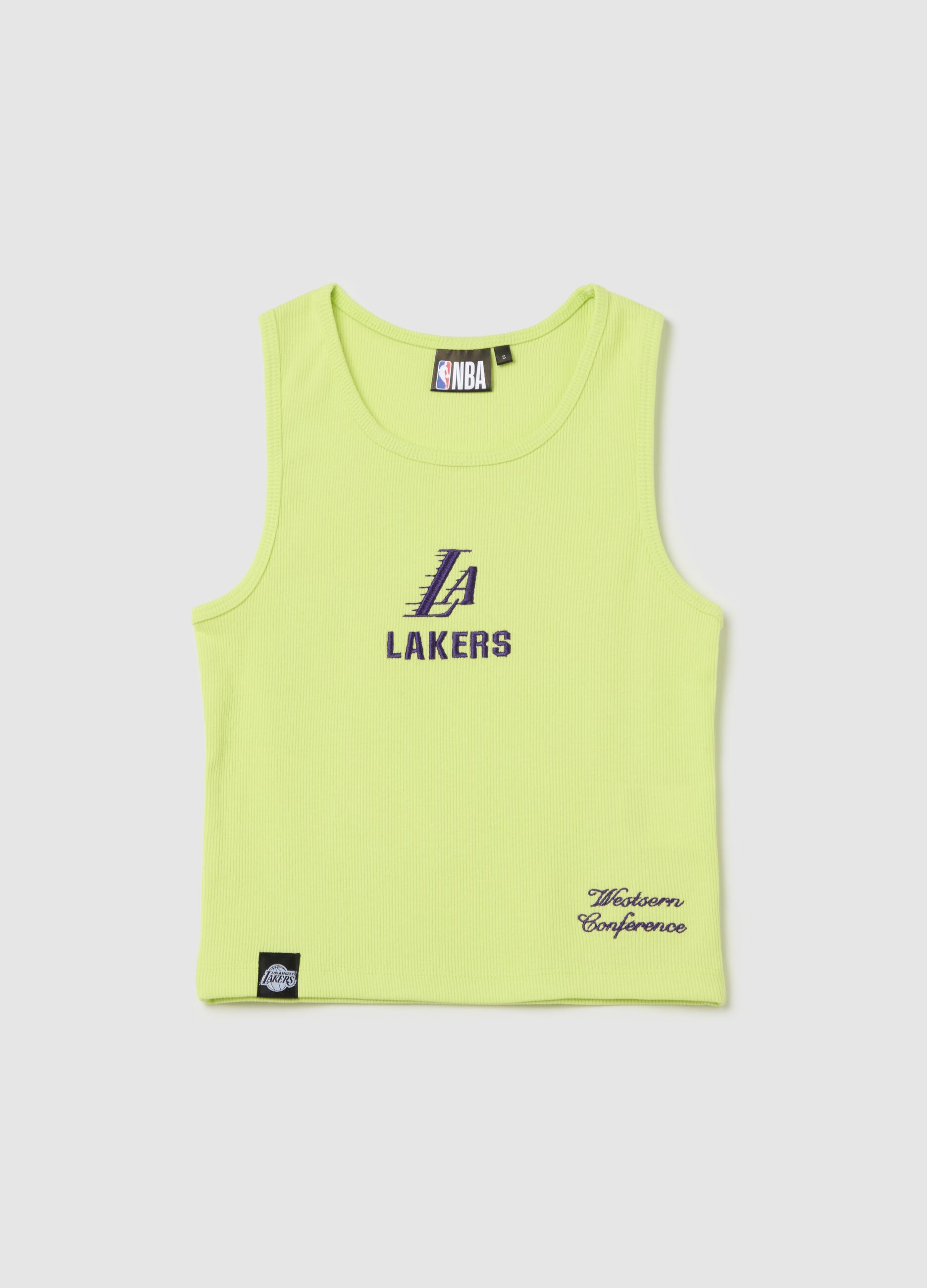 Ribbed yellow NBA Los Angeles Lakers tank top