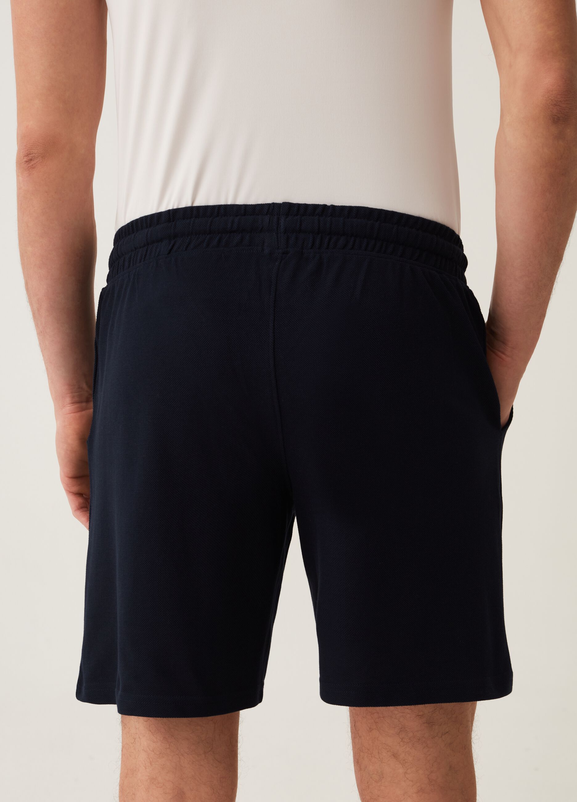 Pantalone pigiama corto in piquet_2