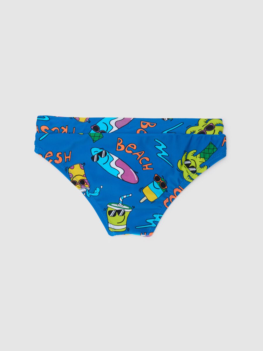 Boys’ swim briefs in stretch blue fabric_1