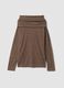 Beige viscose-blend top with shawl collar, regular fit_2