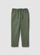 Green Stretch Cotton Trousers Regular Fit_4