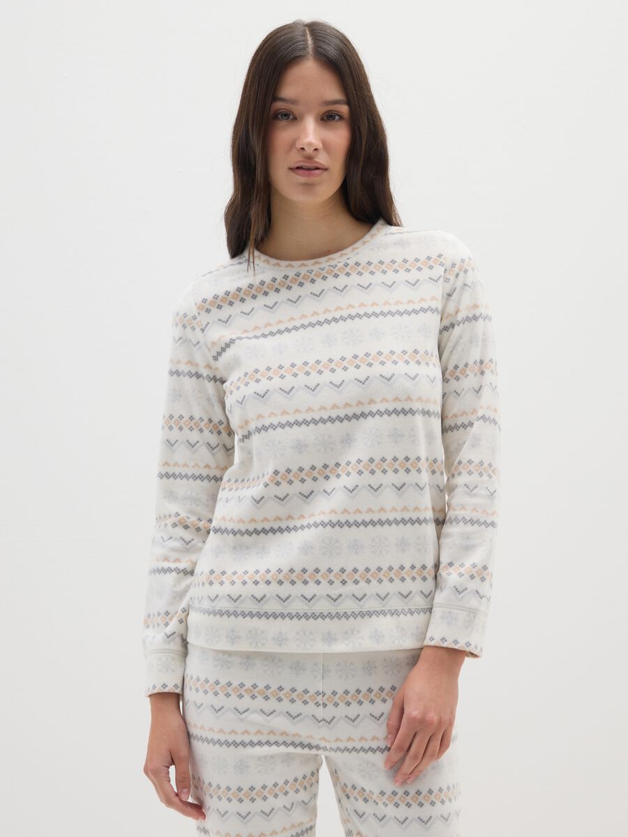 Multicolour fleece pyjamas with regular fit_1